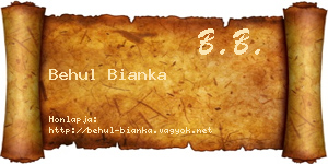 Behul Bianka névjegykártya